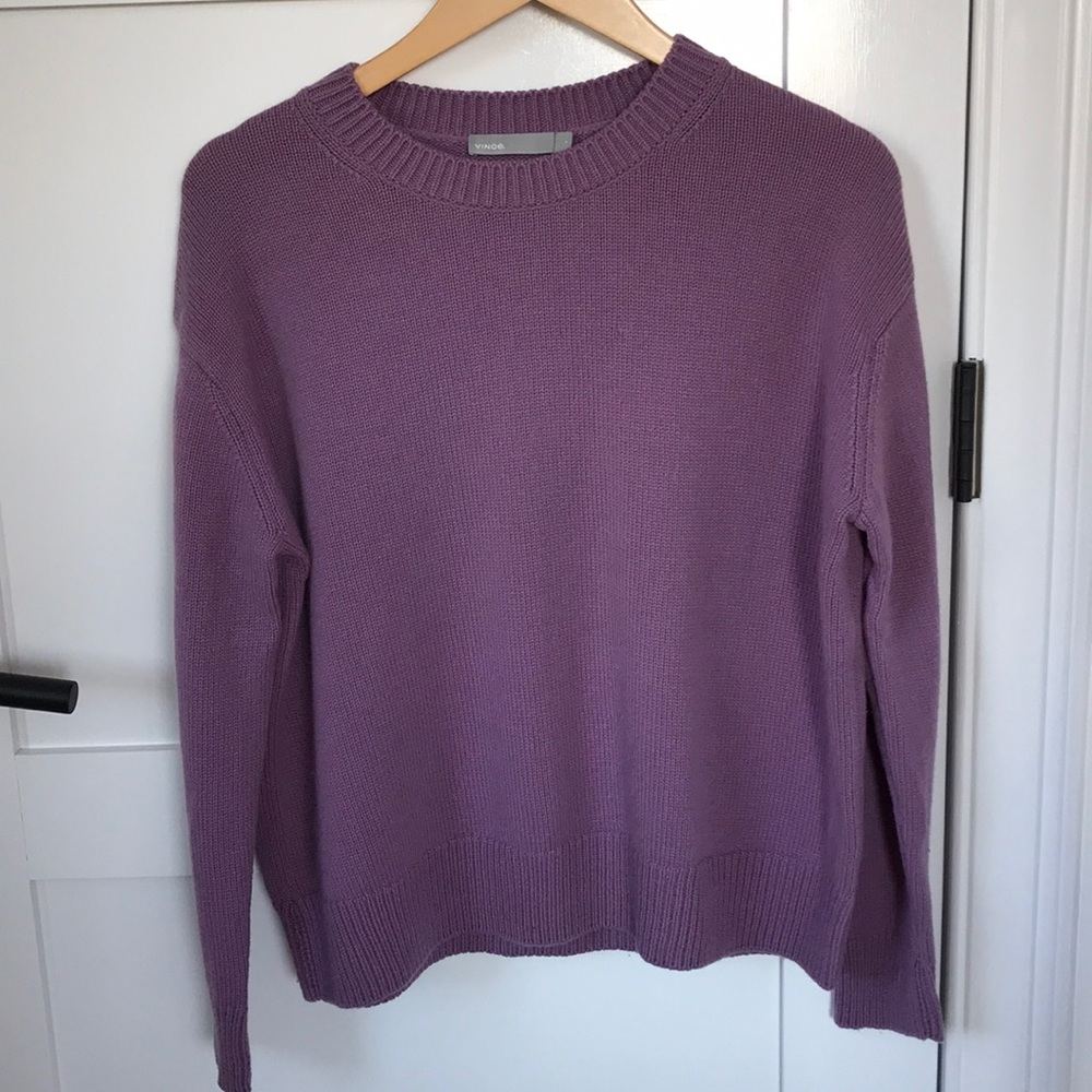 Vince Purple Cashmere Medium Weight Boxy Sweater S - Picture 3 of 10